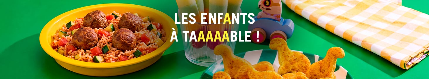 Les enfants &agrave; table ! assiette boulette party, les tutti frutti glac&eacute;s et les dinosaures de l&eacute;gumes.